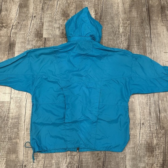 Vintage Nike Windrunner Windbreaker Jacket Teal Blue Hooded Full Zip Mens XL 90s - Picture 12 of 15